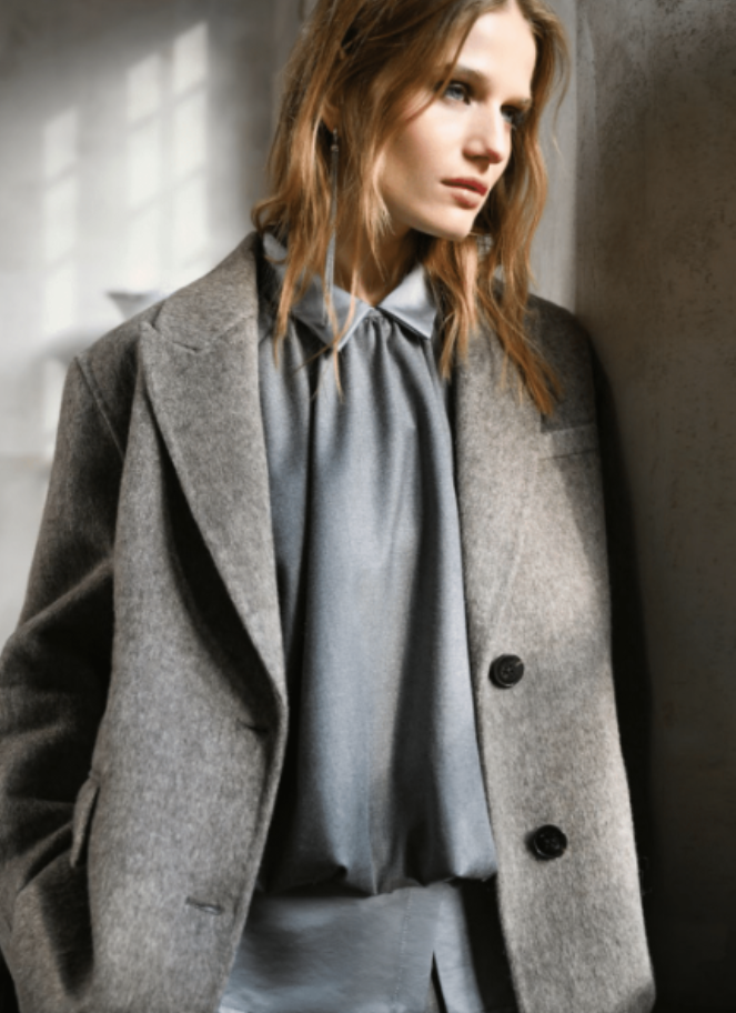 Eufonia Taupe Grey Boyfriend Blazer