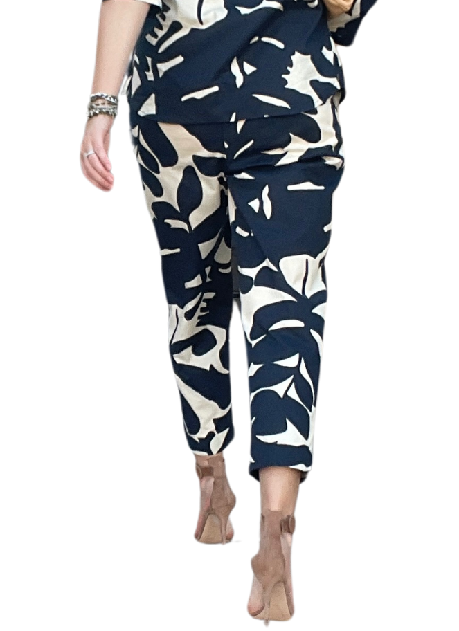 Maria Bellentani cropped leaf print pants