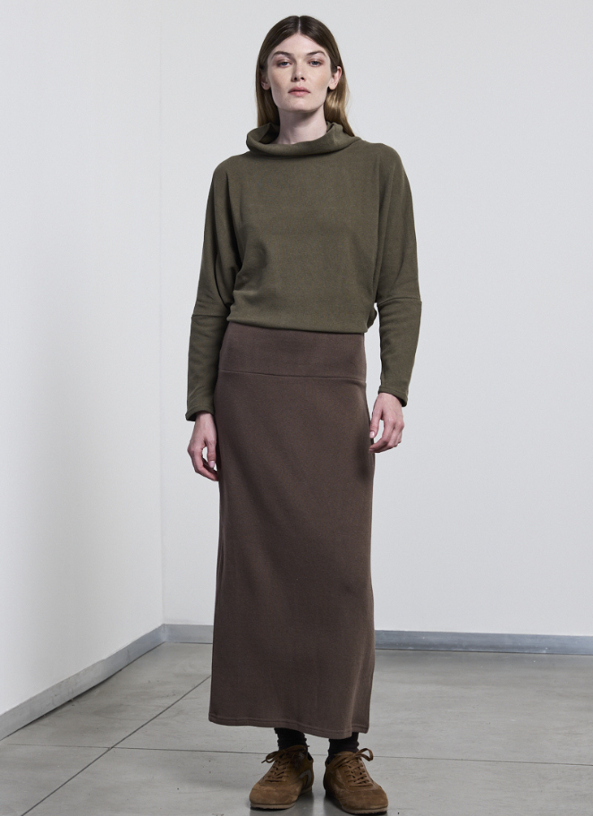 Neirami Long Pencil Skirt in brown
