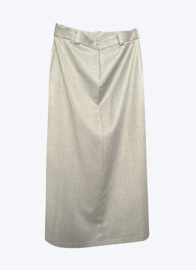 Maria Bellentani high waisted gray midi skirt