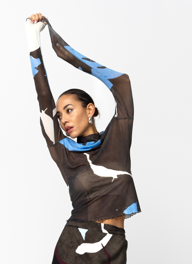 Shadow Graphic Print top by Coster