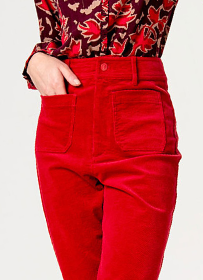 Surkana corduroy red straight leg pants