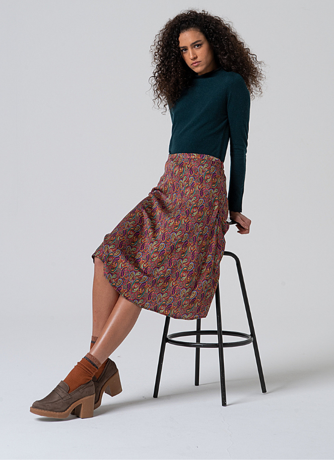 Surkana Paisley Printed Skirt