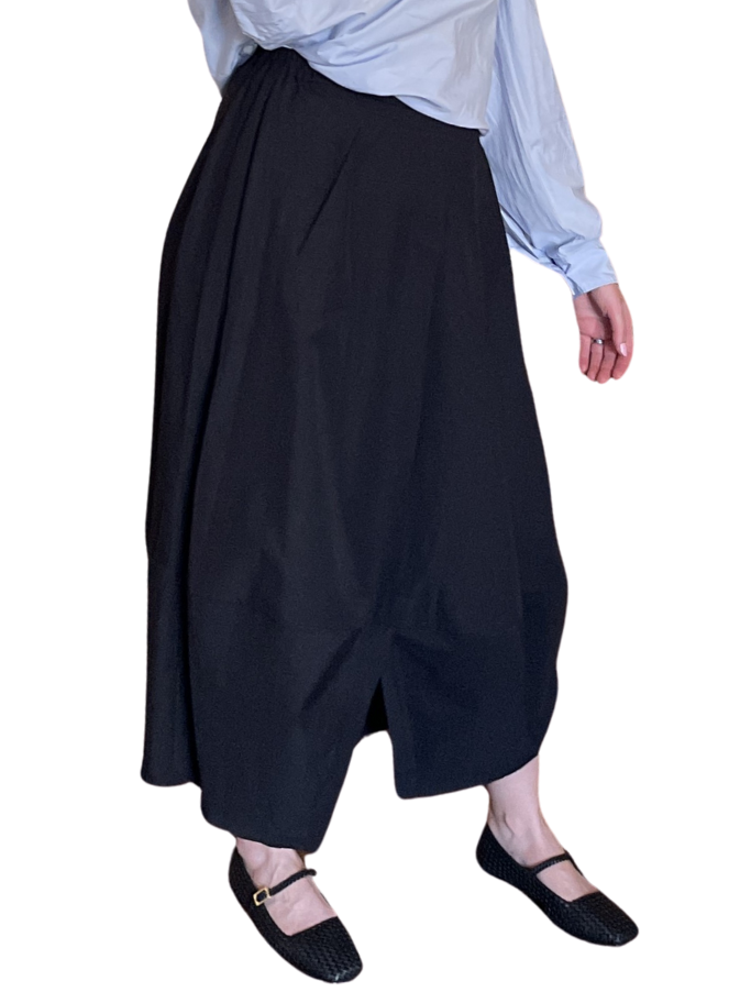 Xenia black midi length full skirt