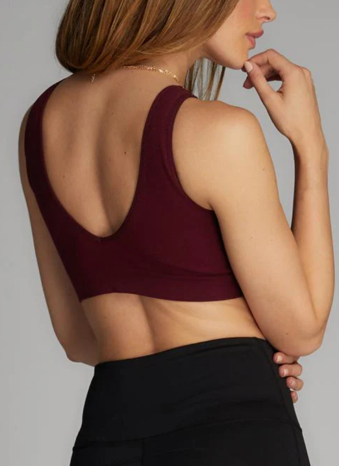 C'est Moi bamboo ribbed bralette in magenta