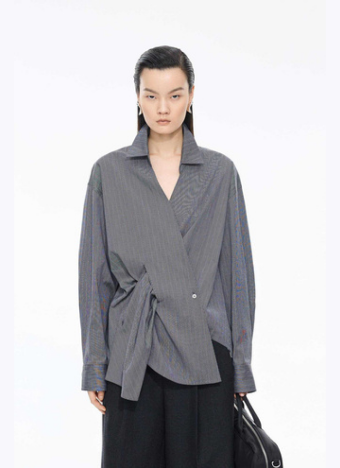 JNBY - Pinstripe Wrap Top