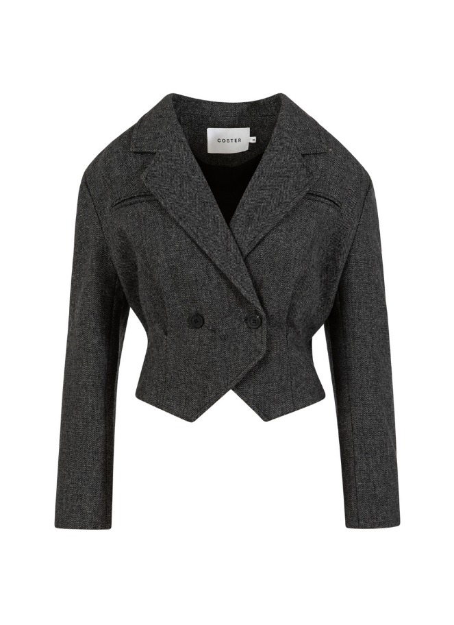 Coster Structured Cropped Woven Blazer