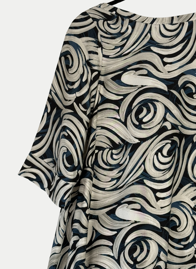 Xenia Painterly Swirl Print Dress