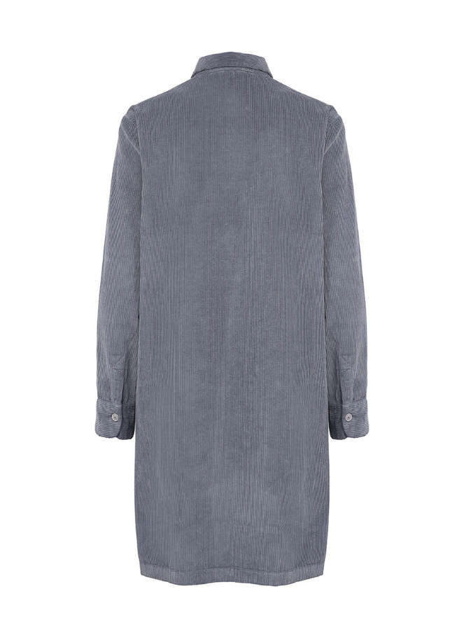 Fil Noir corduroy grey shirt dress