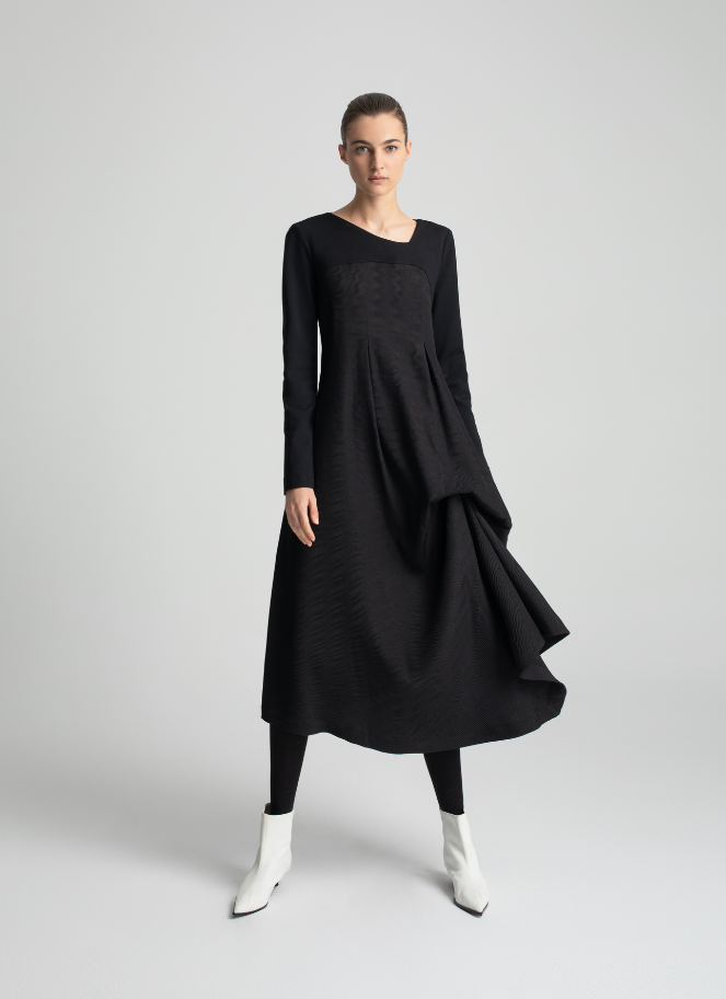 Lotus Eaters Asymmetric Draped Midi Dress