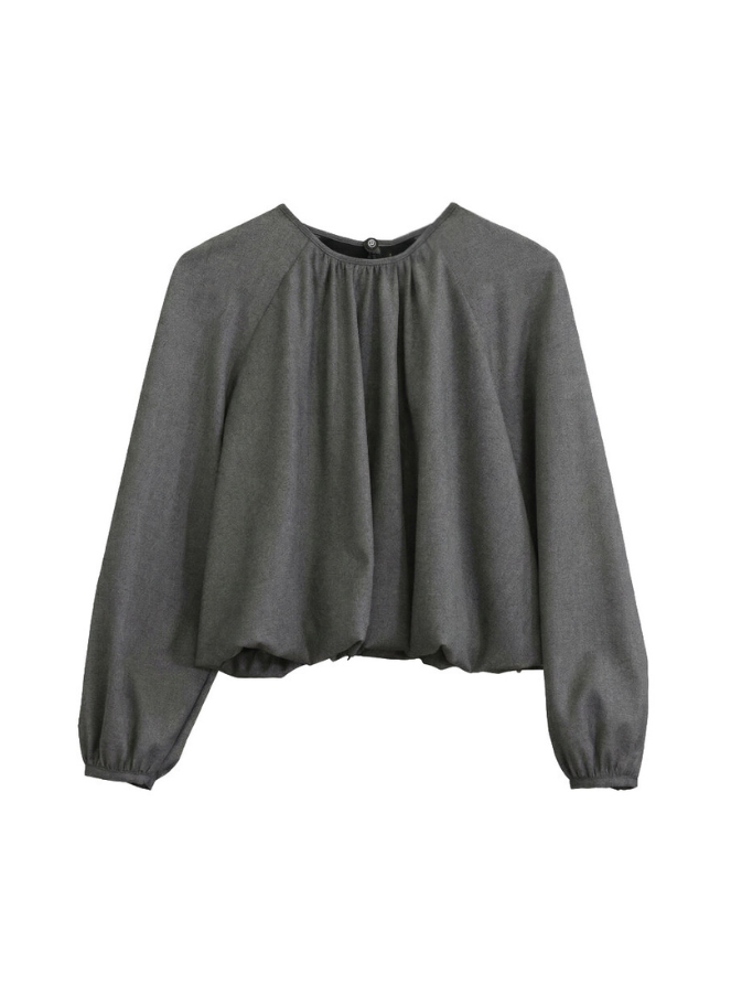 Eufonia Grey Bubble Blouse