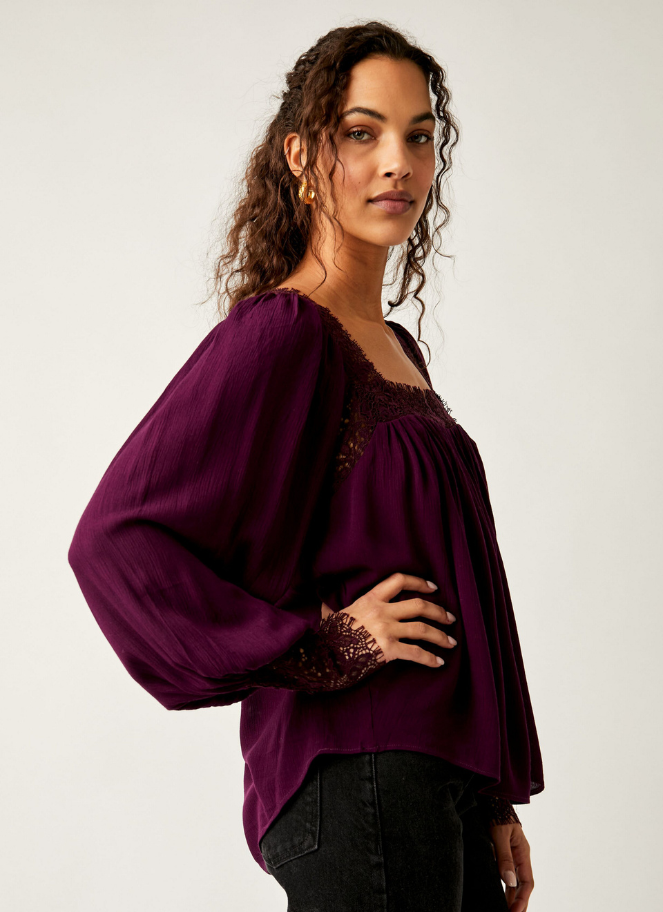 Flutter top in purple colour by Free People