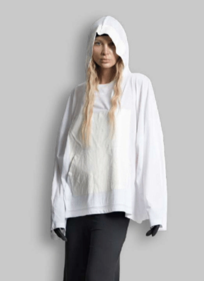 Xenia oversized white long sleeved hoodie