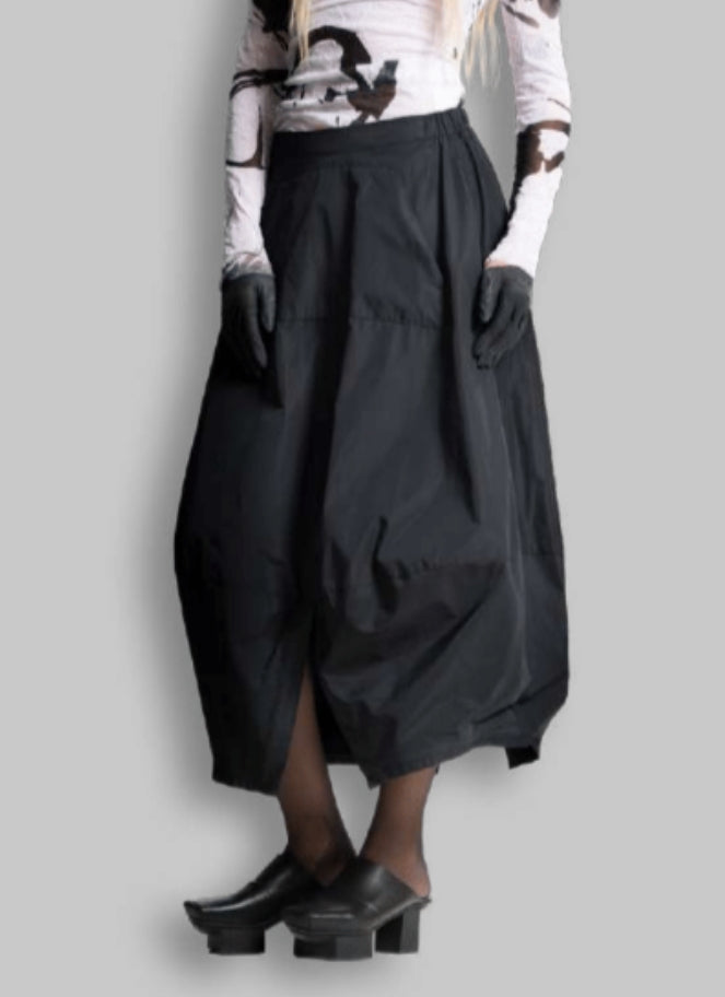 Xenia black midi length full skirt