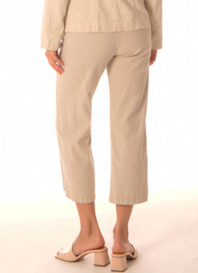 Cropped relaxed Linen cargo pant