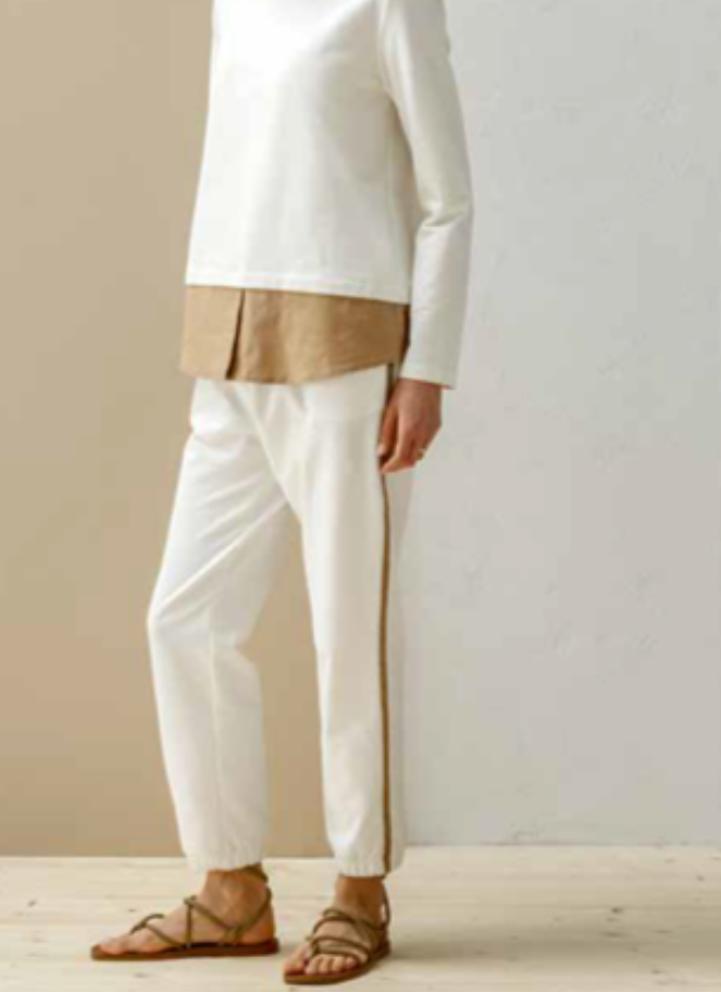 White Pants with stripe from Maria Bellentani
