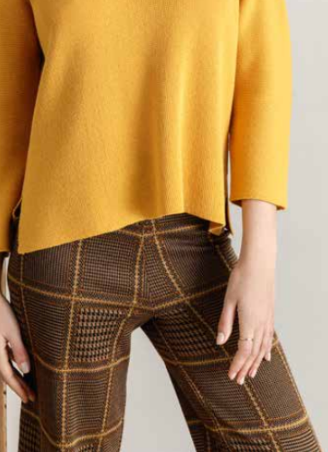 Pantalon à grands carreaux marron de Maria Bellentani