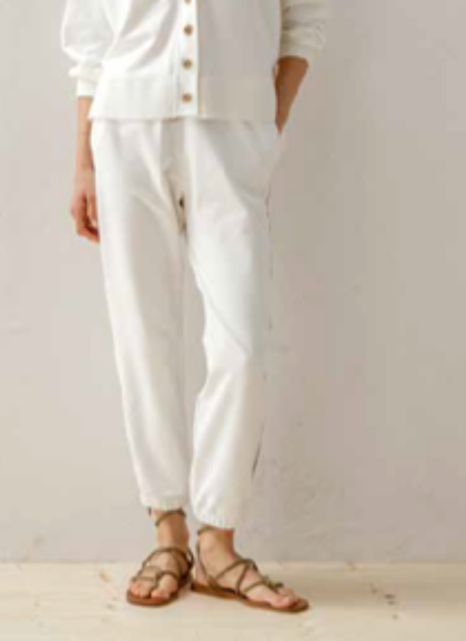 Pantalon blanc à rayures de Maria Bellentani