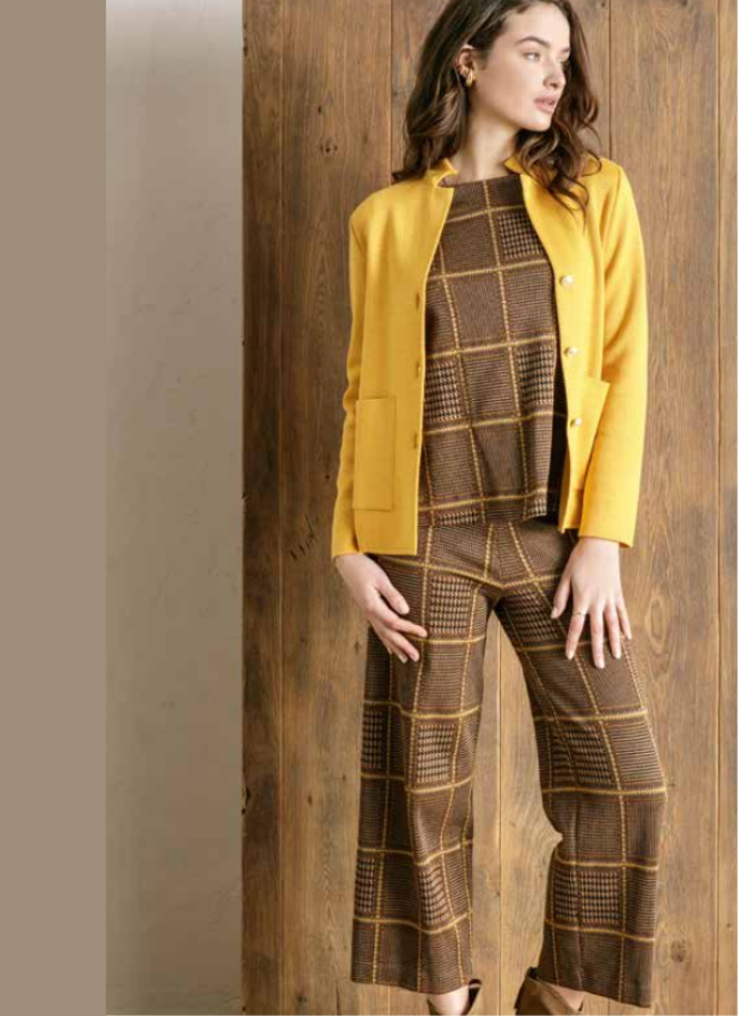 Large check pants in brown from Maria Bellentani