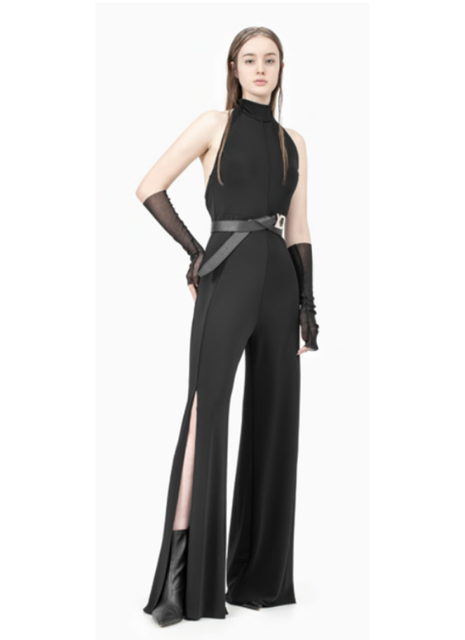 Halter Jumpsuit in Black by XD Xenia