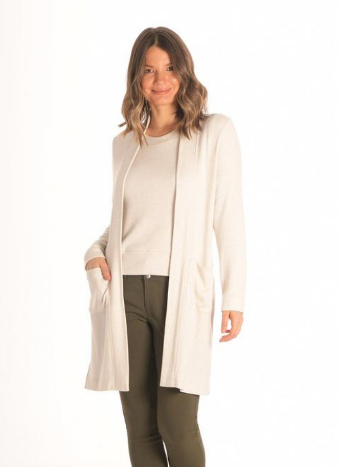 Long Line Cardigan in Taupe